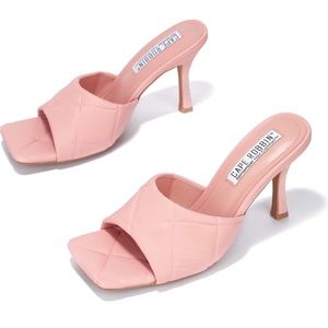PINK SQUARE TOE HEELS